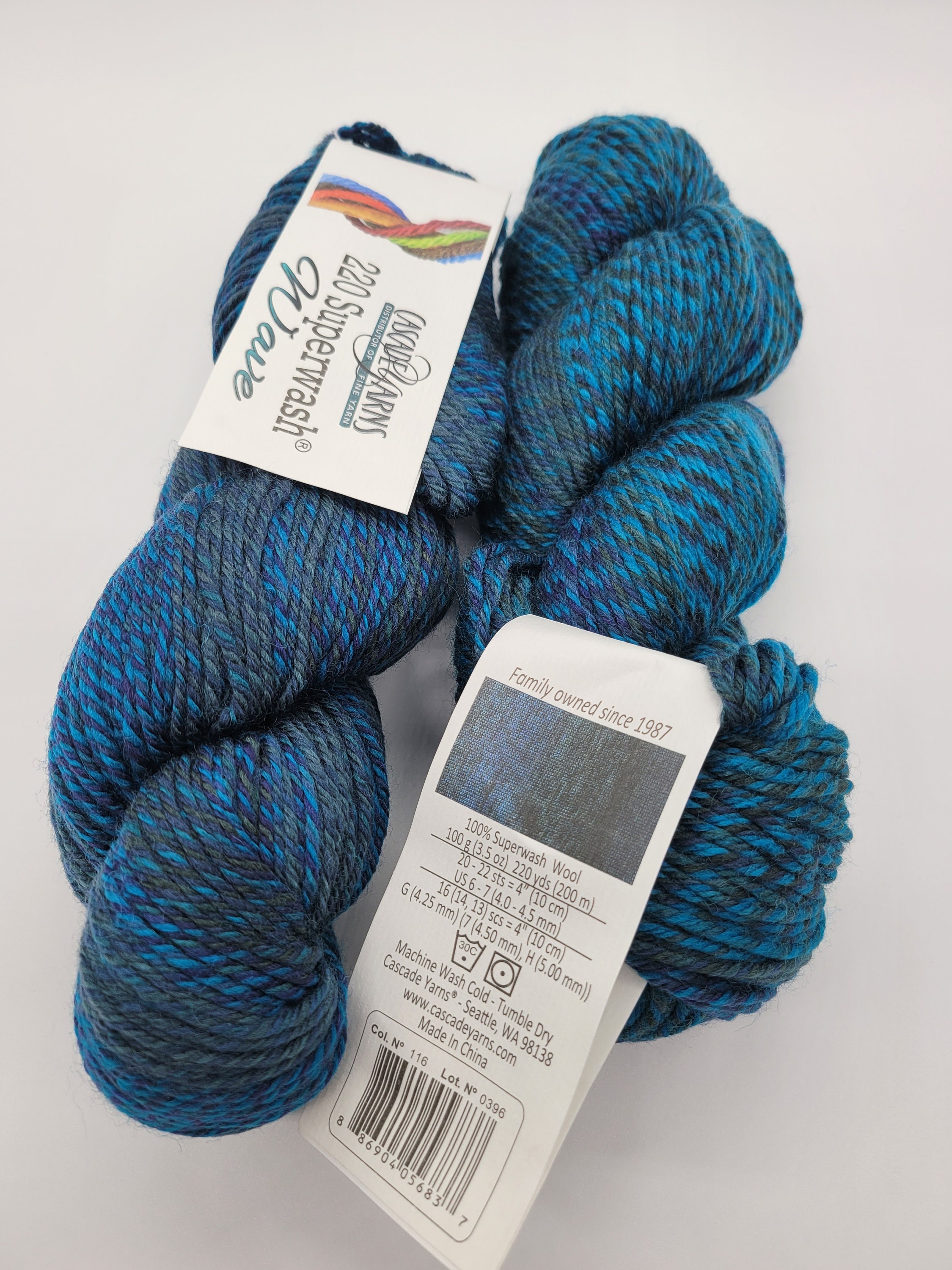 Cascade 220 Superwash Wave Yarn: Deep Sea Wool, 440 Yards - Etsy