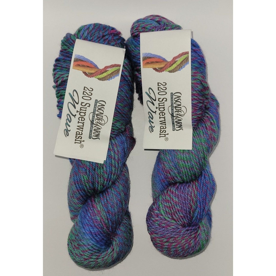 Cascade 220 Superwash Wave Wool Yarn Lot of 2 in Spring #114 Melinas ...