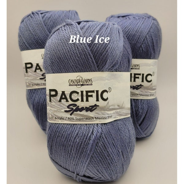 Beautiful Sport Merino Wool Yarn, 3 Blue Pacific Sport Yarn for All Your Projects, DK Yarn, Lightweight Yarn, Yarn for Amigurumi Toys
