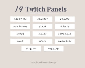White Twitch Panels | White and Minimal Twitch Panels | 14 Twitch Panels | White Png Images Transparent Background for Twitch