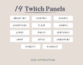 White Twitch Panels | White and Minimal Twitch Panels | 14 Twitch Panels | White Png Images Transparent Background for Twitch