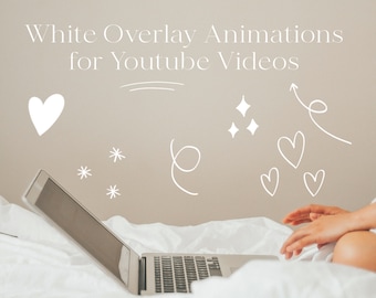 Gif di Doodle bianche animate per video di Youtube / Video-editing / Sovrapposizione bianca / Sovrapposizione di animazione bianca per video