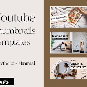 Youtube Thumbnails Template | Aesthetic and Minimal Youtube Thumbnails | Canva Template