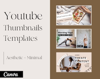 Youtube Thumbnails Template | Aesthetic and Minimal Youtube Thumbnails | Canva Template