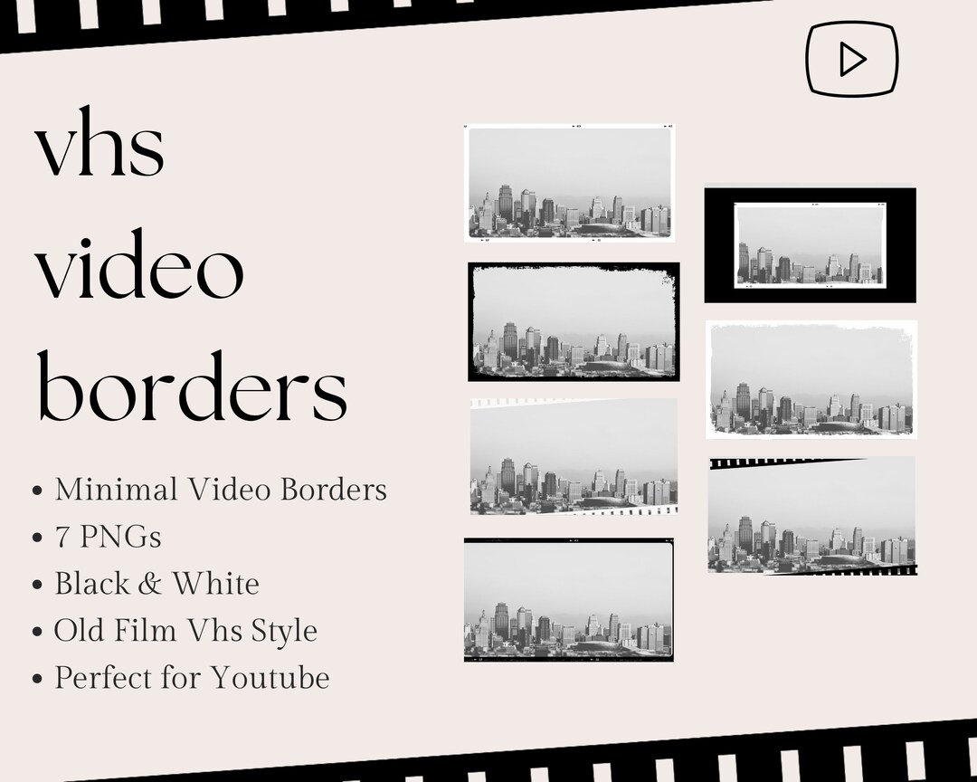 Minimal Vhs Youtube Video Frames Video Borders Youtube Branding Black