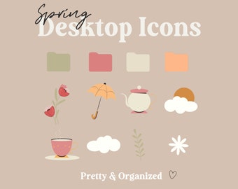 Spring Desktop Folder Icons | Desktop Icons for Mac and Windows | AestheticSpring Desktop Organizer