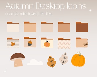 Fall, Autumn Desktop Folder Icons | Desktop Icons for Mac and Windows | Aesthetic Autumn Desktop Organizer