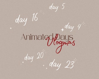 Vlogmas Animated Days Pack - 24 Days - for Youtube Videos | Video-Editing  | White Animated Gifs Text for Videos