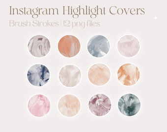 Instagram Highlight Covers | Brush Strokes | Boho and Pastel Colors