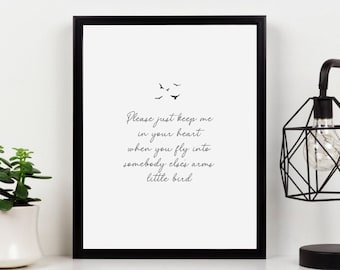 Little Bird - Song Lyric Poster | DIGITAL DOWNLOAD ONLY | Poster Print | Wall Art | Jonas Brothers