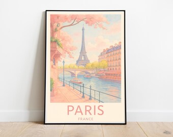 Paris Travel Poster | DIGITAL DOWNLOAD ONLY | Paris Poster | Vintage Travel Poster | Paris Watercolor Art | Travel Themed Nursery Decor