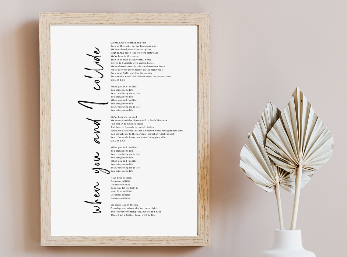 Ed Sheeran Collide Lyrics DIGITAL DOWNLOAD Lyrics Etsy