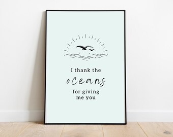 Hesitate - Song Lyrics | DIGITAL DOWNLOAD | Poster Print | I thank the oceans for giving me you | Wall Art | Jonas Brothers