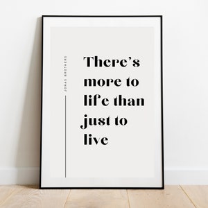 Hold On - Song Lyrics | DIGITAL DOWNLOAD | Poster Print | There&#39;s more to life than just to live | Wall Art |  Jonas Brothers