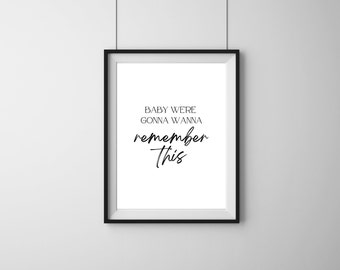 Remember This - Song Lyric Poster | DIGITAL DOWNLOAD ONLY | Wall Art | Poster Print | Jonas Brothers