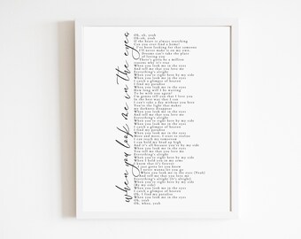 When You Look Me in The Eyes Lyrics | Full Song | Jonas Brothers | DIGITAL DOWNLOAD ONLY | Poster Print | Wall Art | Jonas Brothers Merch