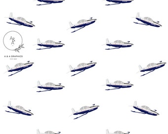T6 Texan Seamless Pattern | Air Force Pattern | Digital Download File | UPT | Pilot Training | Plane Pattern