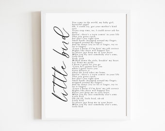 Kleiner Vogel - Song Lyric Poster | NUR DIGITALER DOWNLOAD | Songtexte und Poster | Jonas Brothers | Merch | Wandkunst | Konzert | Digitale Datei