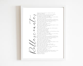 Rollercoaster Song Lyrics Print | Jonas Brothers | Digital Download ONLY | Gift | Poster | Decor | Nick Joe Kevin | Wall Art | Printable
