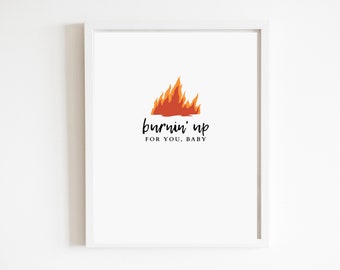 Burnin' Up - Póster con la letra de la canción / SOLO DESCARGA DIGITAL / "Burning Up For You Baby" / Jonas Brothers / Merchandising / Arte mural