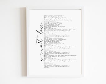 I Can't Lose - Song Lyric Poster | DIGITAL DOWNLOAD ONLY | Full lyrics poster | Jonas Brothers | Merch | Wall Art | Concert | Digital File