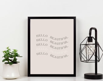Hello Beautiful - Song Lyrics | DIGITAL DOWNLOAD ONLY | Poster Print | Wall Art png | Merch | Beautiful Quote | Jonas Brothers