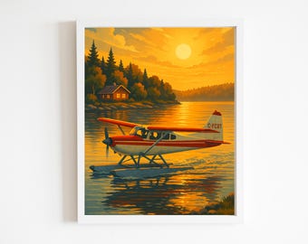 SeaPlane Art | Plane Poster | DIGITAL DOWNLOAD FILE | Vintage Plane Poster | Pilot Gift | Aviation Poster | SeaPlane Pilot | Aircraft Poster