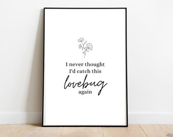Lovebug - Póster de la canción / SOLO DESCARGA DIGITAL / Impresión de letras de canciones / Arte mural / Jonas Brothers