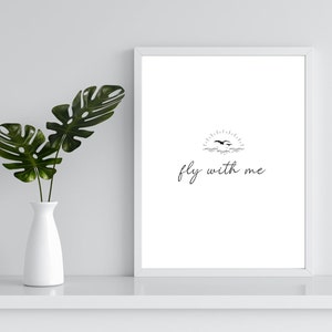 Fly With Me Song Lyrics Poster | DIGITAL DOWNLOAD ONLY | Poster Print | Wall Art | Jonas Brothers | Music Quote | Jonas Brothers Merch