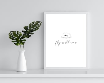Fly With Me Song Lyrics Poster | DIGITAL DOWNLOAD ONLY | Poster Print | Wall Art | Jonas Brothers | Music Quote | Jonas Brothers Merch