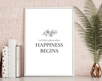 Only Human Song Lyric Poster | DIGITALER DOWNLOAD NUR | Poster Print | Lass uns einen Ort finden, an dem das Glück beginnt | Wandkunst | Jonas Brothers