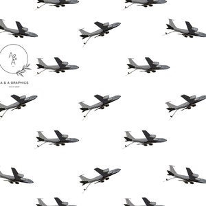 KC-135 Stratotanker Seamless Pattern | Air Force Pattern | Digital Download File | UPT | Pilot Training | Plane Pattern | Tanker Plane