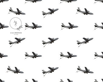 KC-135 Stratotanker Seamless Pattern | Air Force Pattern | Digital Download File | UPT | Pilot Training | Plane Pattern | Tanker Plane