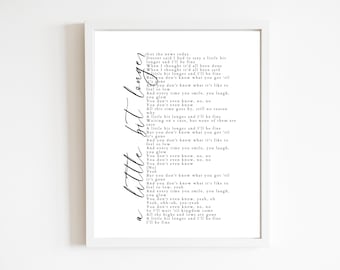 Un poco más largo - Póster con la letra de la canción / SOLO DESCARGA DIGITAL / Letra completa / Jonas Brothers / Merchandising / Arte para la pared / Imprimible / Regalo de concierto