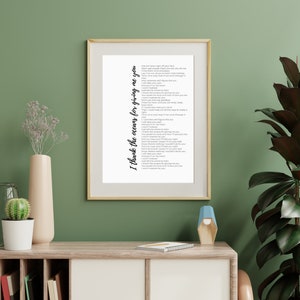 Hesitate Song Lyrics | DIGITAL DOWNLOAD ONLY | Poster Print | I thank the oceans for giving me you | Jonas Brothers