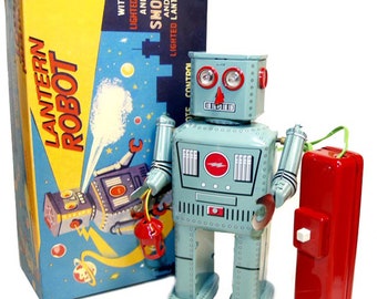 Chief Smoky Robot Tin Toy Battery Operated Space Toy Vintage
