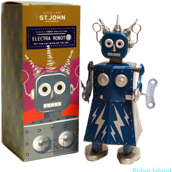 Electra Robot Maria Metropolis Windup Tin Toy St. John Marxu - USA SELLER