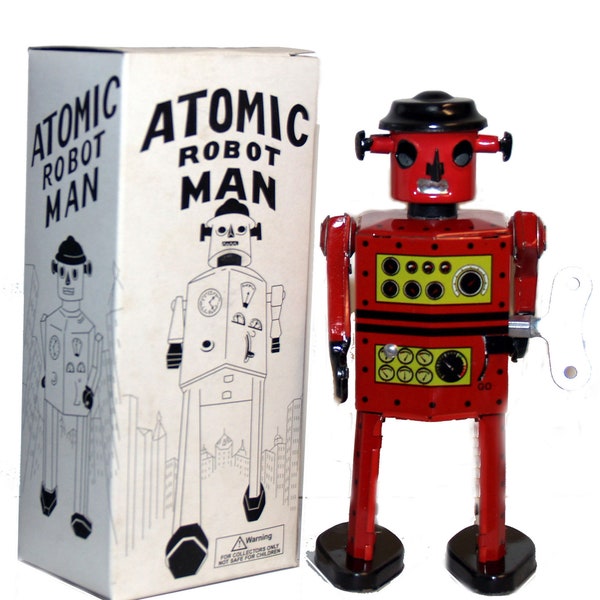Atomic Robot Man Windup Tin Toy St. John Toys-SALE- USA SELLER