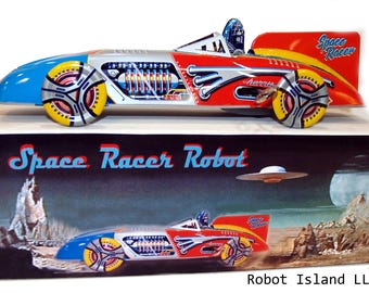 スペースパトロール。ヴィンテージの巻き上げ式ブリキおもちゃのレトロ