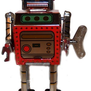 Pixel Robot Tin Toy Windup-USA SELLER