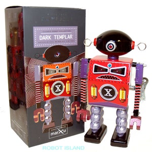 Dark Templar Robot Windup Tin Toy St. John Marxu Amaze-A-Matic style-SALE-USA SELLER