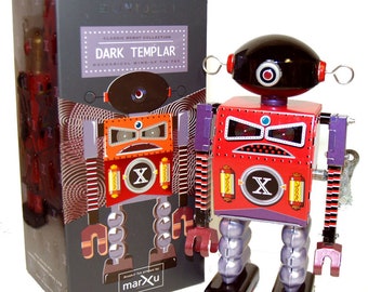 Dark Templar Robot Windup Tin Toy St. John Marxu Amaze-A-Matic style-SALE-USA SELLER