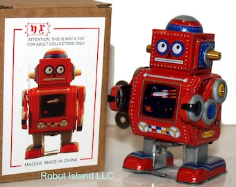 TIN TOY ROBOT Wind Up retro collectible mini robot red-Sale!