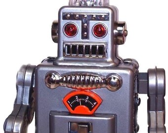Smoking Spaceman Robot Tin Toy Battery Op - Etsy