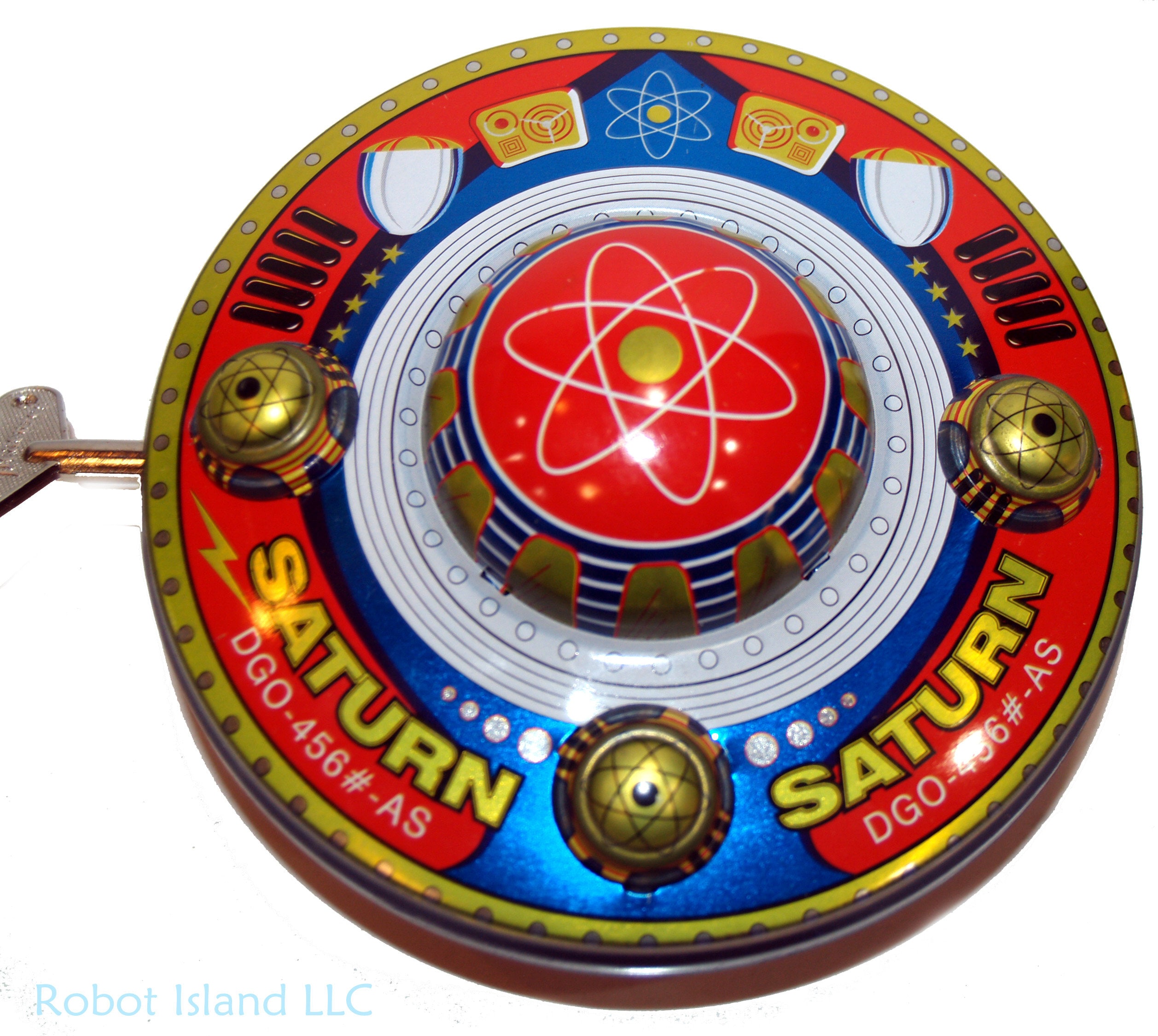 Flying Saucer UFO Saturn Tin Toy Windup - Etsy