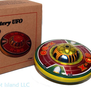 Flying Saucer UFO X-99 Mars Attacks Tin Toy Windup-SALE!