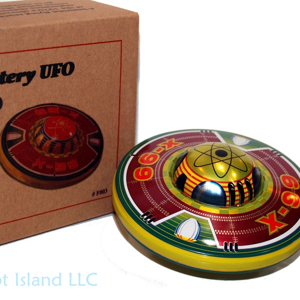 Fliegende Untertasse UFO X-99 Mars Attacks Blechspielzeug Aufziehspielzeug-SALE!