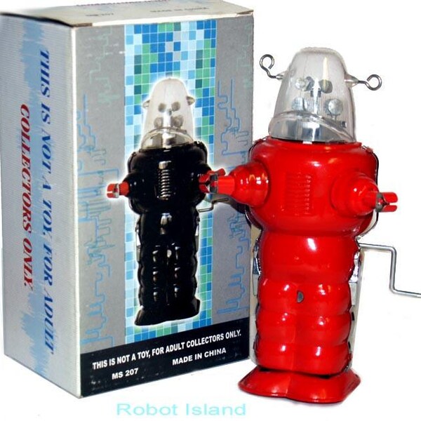 Space Trooper Kurbelaufzug Robby der Roboter Verbotener Planet ROT - SALE!