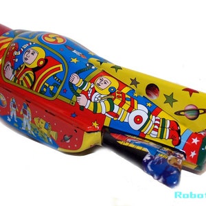 Rocket Tin Toy Space Commander Sparkling Friction Power SALE image 2