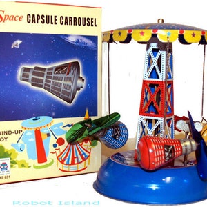 Aufzieh Spielzeug Karussell Weltraumkapsel Blechspielzeug Aufzieh Spielzeug SALE!